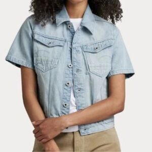 G Star Raw Vintage Electric Blue Denim Jacket Size Small New